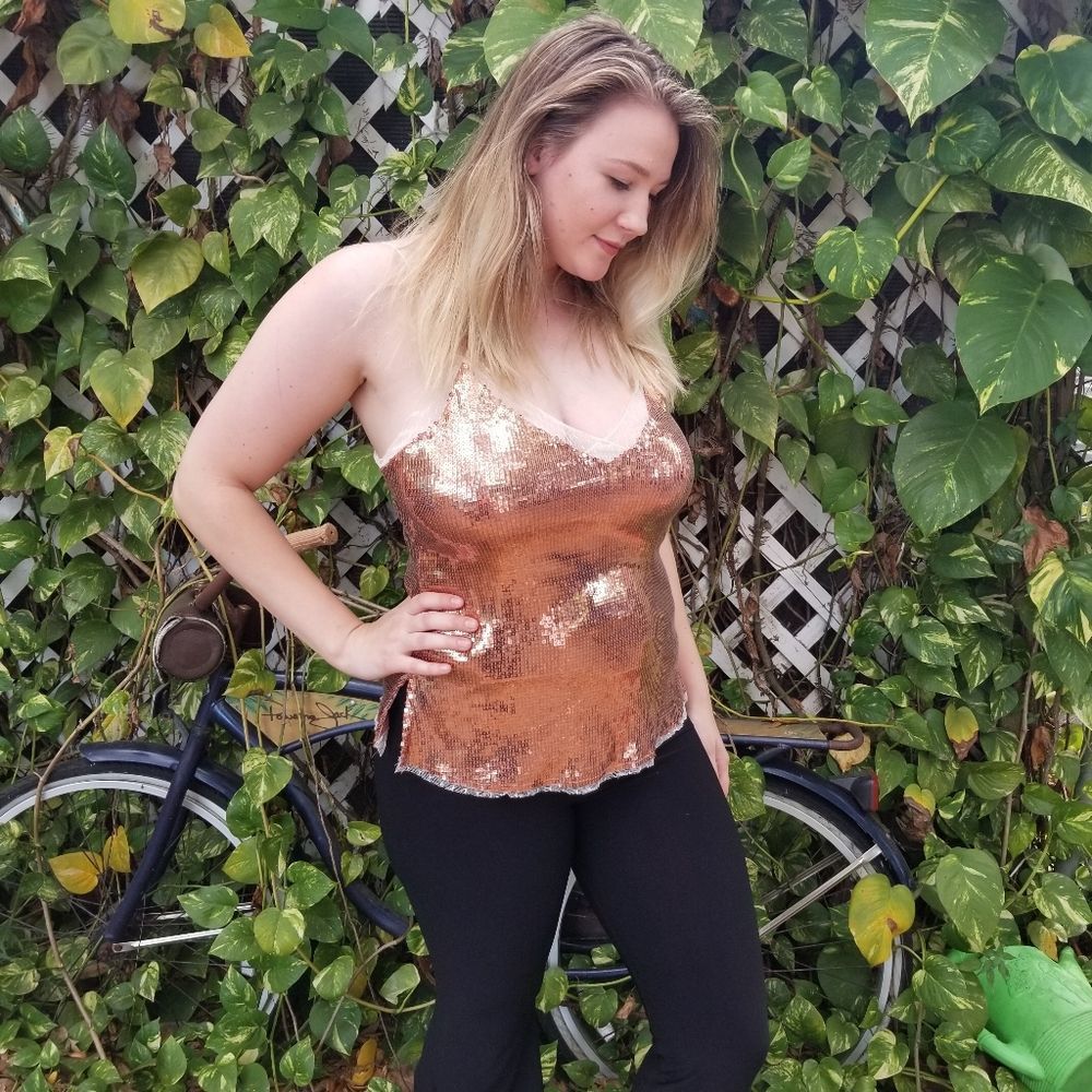 Free People Sequin Tank Top